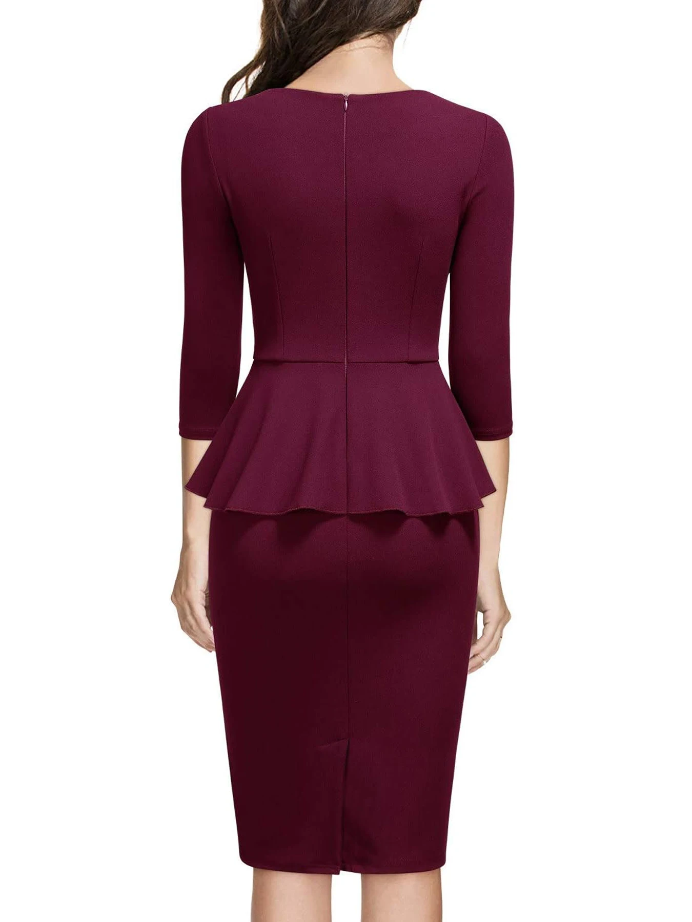 Vintage Knee-Length Formal Dress with Zipper — Image 15